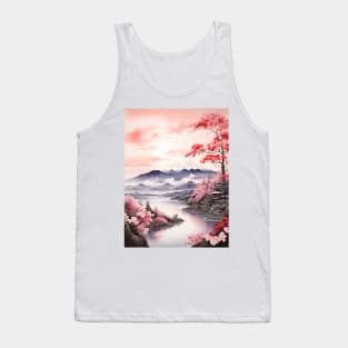 misty mountains, watercolor painting Tank Top